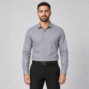 Custom Gray Corporate Uniform Dress Shirts - NWAN studio