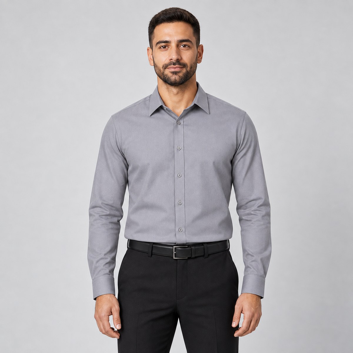 Custom Gray Corporate Uniform Dress Shirts - NWAN studio