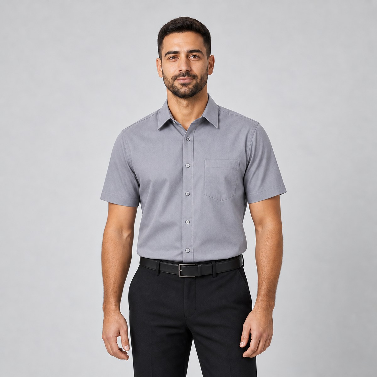 Custom Gray Corporate Uniform Dress Shirts - NWAN studio
