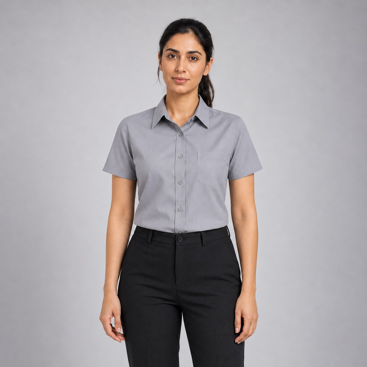 Custom Gray Corporate Uniform Dress Shirts - NWAN studio