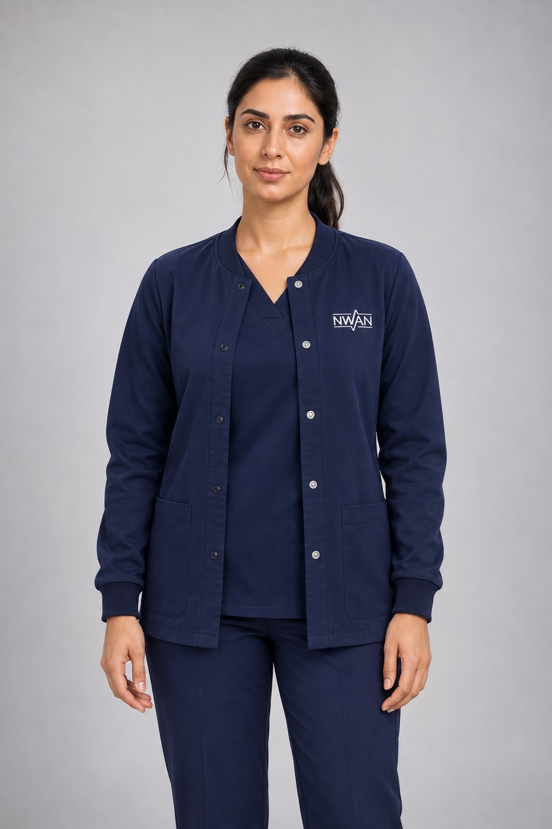 Custom Healthcare Scrub Jackets for Clinic Teams - NWAN studio